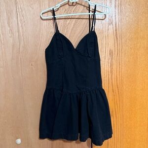 Scoop Black denium Spaghetti Strap Dress